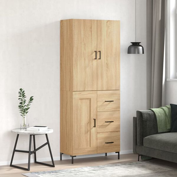 vidaXL Highboard Sonoma Oak 69.5x34x180 cm Engineered Wood