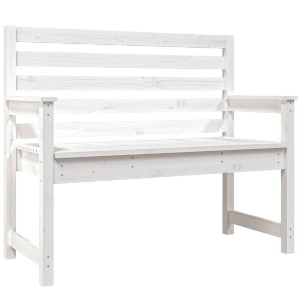 vidaXL Garden Bench White 109x48x91.5 cm Solid Wood Pine