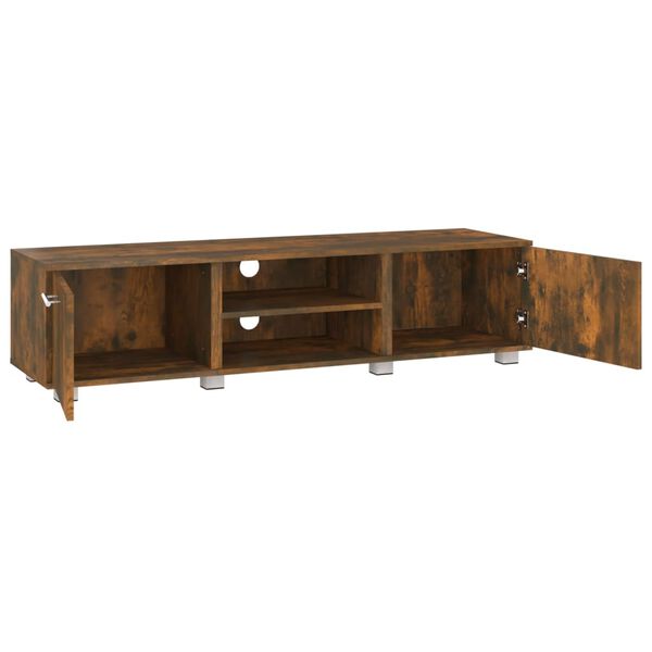 vidaXL TV Cabinet Smoked Oak 140x40x35 cm Engineered Wood