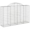 vidaXL Arched Gabion Baskets 4 pcs 200x50x120/140 cm Galvanised Iron