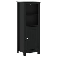 vidaXL Bathroom Cabinet BERG Black 40x34x110 cm Solid Wood Pine