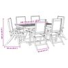 vidaXL 7 Piece Garden Dining Set Solid Wood Acacia and Textilene