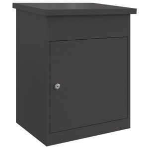 vidaXL Parcel Drop Box with Storage Black 47.5 x 38 x 59 cm Steel