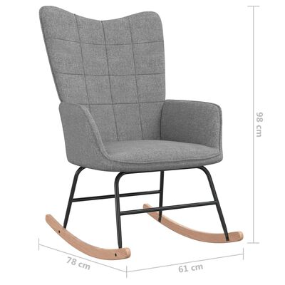 vidaXL Rocking Chair Light Grey Fabric