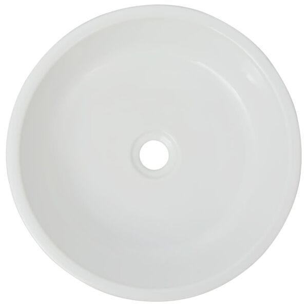 vidaXL Basin Round Ceramic White 42x12 cm