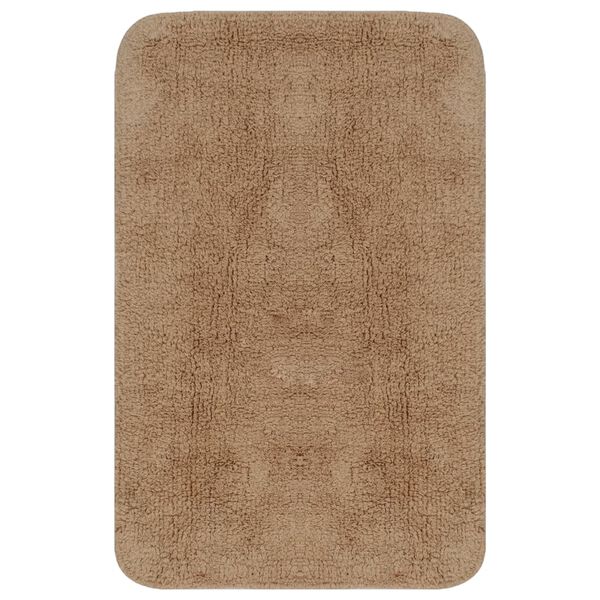 vidaXL Bathroom Mat Set 2 Pieces Fabric Beige
