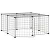vidaXL 12-Panel Pet Cage with Door Black 70x70x35 cm Steel