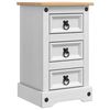 vidaXL Bedside Table CORONA White 35 x 32.5 x 58 cm Solid Pine Wood