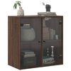 vidaXL Wall Cabinet with Glass Doors Brown Oak 68x37x68.5 cm