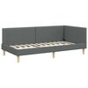 vidaXL Corner Bed Frame with Headboard Dark Grey 90 cm x 190 cm Velvet