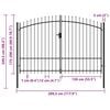 vidaXL Fence Gate Woerden Double Door with Spike Top 299.5x249.5 cm