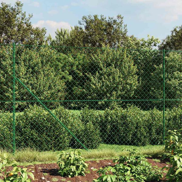 vidaXL Chain Link Fence with Flange Green 1.8x10 m