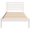 vidaXL Bed Frame with Headboard White 90 x 210 cm Solid Pine Wood