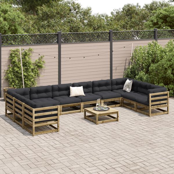 vidaXL 11 Piece Garden Sofa Set Impregnated Wood&nbsp;Pine