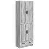 vidaXL Cabinet Set 2 pcs Grey Sonoma Engineered Wood
