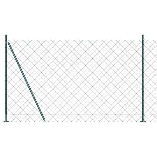 vidaXL Fence Post Green 25 x 1.6 m (60 x 60 mm mesh) Steel and PVC