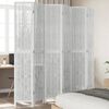 vidaXL Room Divider 6 Panels White Solid Wood Paulownia