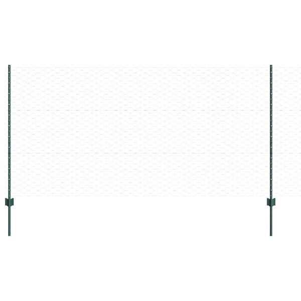vidaXL Fence with Post Green 1.2 x 10 m Steel and PVC