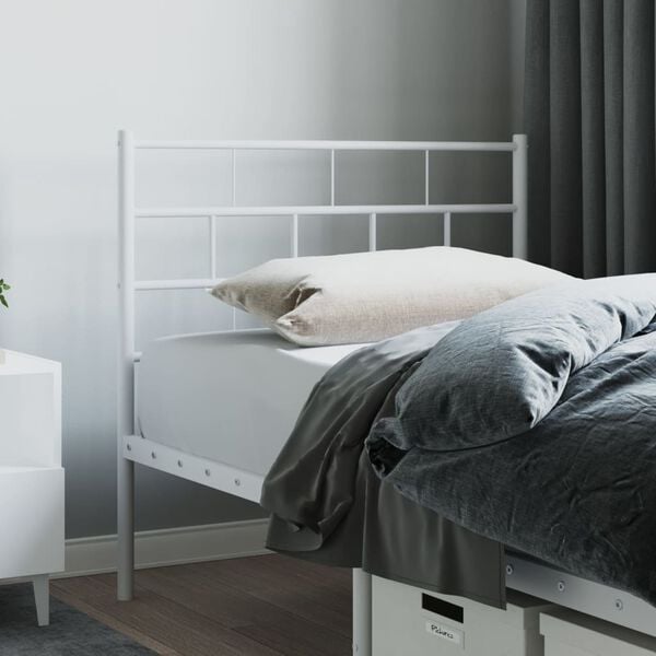 vidaXL Metal Replace Headboard White 80 cm