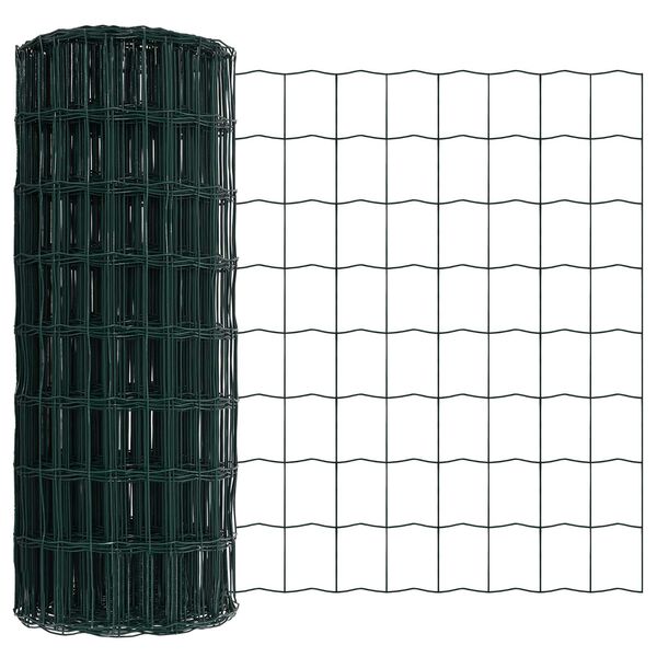 vidaXL Euro Fence Green 0.6 x 50 m PVC-coated iron