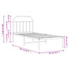 vidaXL Metal Bed Frame without Mattress with Headboard Black 80x200cm