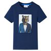 vidaXL Kids' T-shirt with Short Sleeves Dark Blue 128