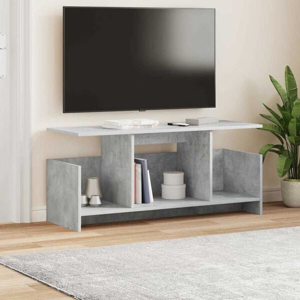 vidaXL TV Stand Concrete Grey 102 x 35 x 45 cm Engineered Wood