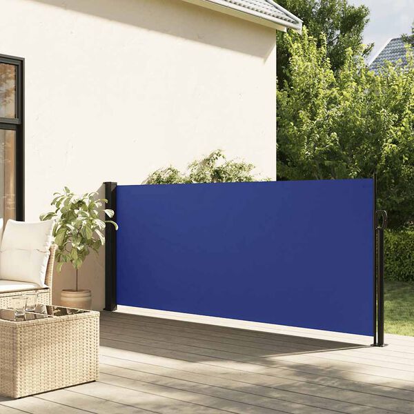 vidaXL Retractable Side Awning Blue 117x300 cm