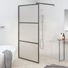 vidaXL Walk-in Shower Wall 115x195 cm Frosted ESG Glass Black