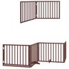 vidaXL Dog Gate with Door Foldable 8 Panels Brown 640 cm Poplar Wood