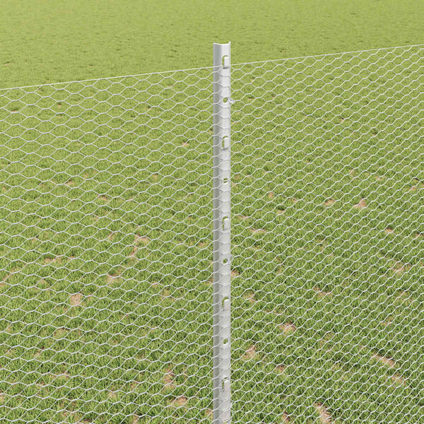 vidaXL Fence with Post Silver 1.4 x 50 m Steel