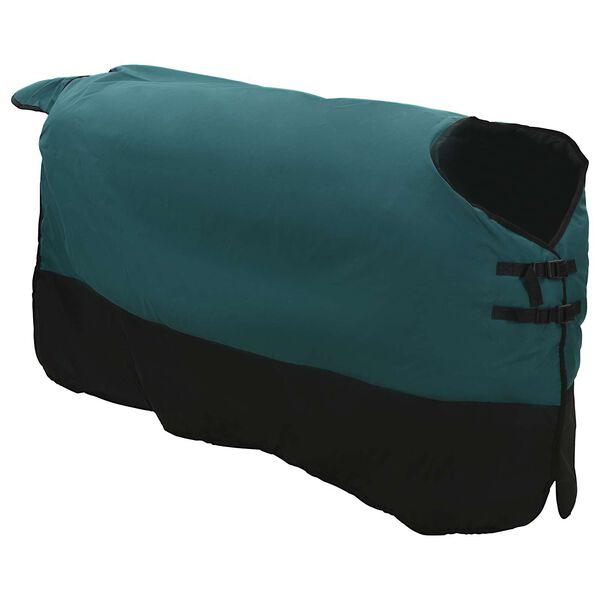 vidaXL Horse Blanket Dark Green and Black 145 cm Polyester