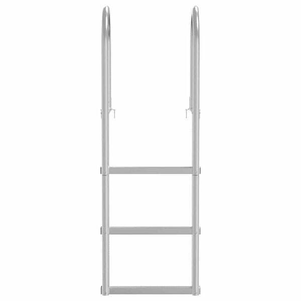 vidaXL 3-Step Dock Ladder Silver 45 x 11.5 x 134 cm Aluminum