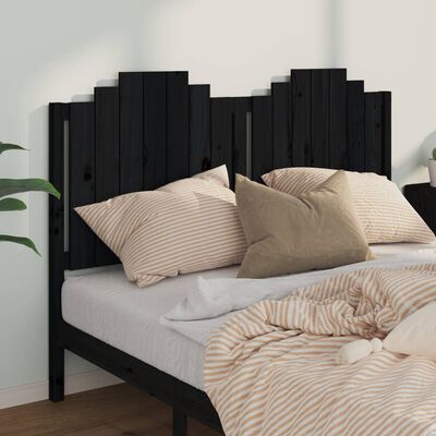 vidaXL Bed Headboard Black 156x4x110 cm Solid Wood Pine