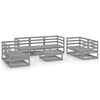 vidaXL 8 Piece Garden Lounge Set Grey Solid Wood Pine