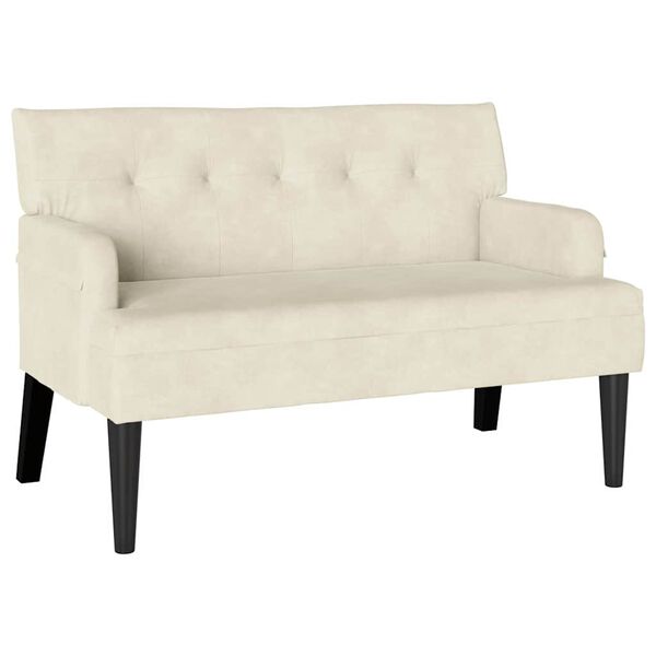 vidaXL Chesterfield Bench Cream 112 x 65.5 x 75 cm Velvet