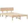 vidaXL Bed Frame with Headboard Natural 135 x 190 cm Solid Pine Wood