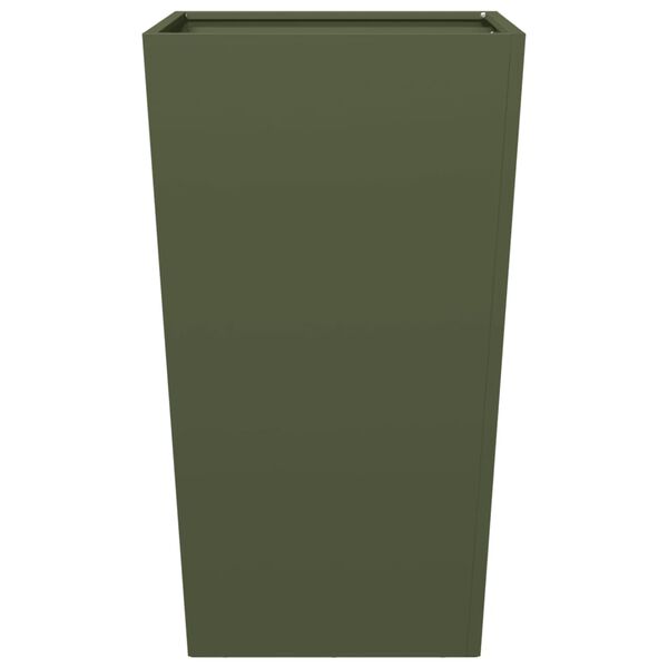 vidaXL Garden Planter Olive Green 45x45x75 cm Steel