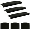 vidaXL Stair Mats 15 pcs 65 x 21 x 4 cm Black Polyester Half-round