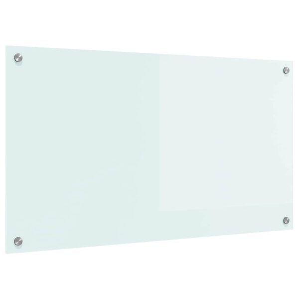 vidaXL Kitchen Backsplash White 90 x 50 cm Tempered Glass