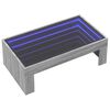 vidaXL Coffee Table with Infinity LED Grey Sonoma 90x50x30 cm