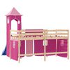 vidaXL Kids' Loft Bed with Tower without Mattress Pink 90x190 cm Single