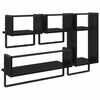 vidaXL Wall Shelf Set 4 pcs Black Oak 65 x 25 x 30 cm Engineered Wood