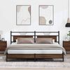 vidaXL Metal Bed Frame without Mattress Brown Oak 193x201 cm