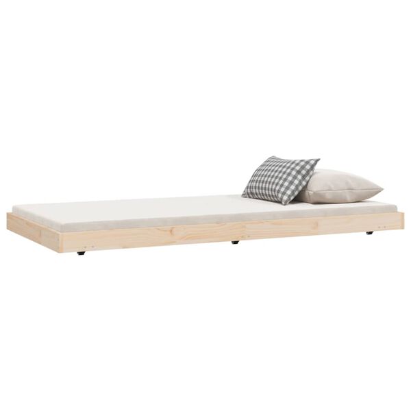 vidaXL Bed Frame without Mattress 75x190 cm Small Single Solid Wood Pine