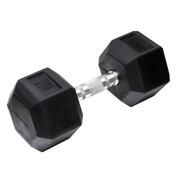 Orange Gym Hex Dumbbell 20 kg Black