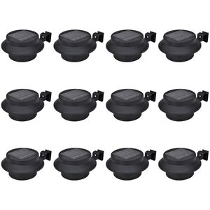 vidaXL Solar Lamp | Set of 12 | Black | Plastic | Standard | Solar | Solar Lamp