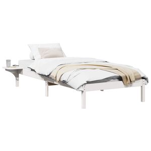 vidaXL Bed Frame White 75 x 190 cm Solid Pine Wood
