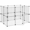vidaXL 20-Panel Pet Cage with Door Black 105x70x70 cm Steel
