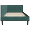 vidaXL Corner Bed Frame Dark Green 90 cm x 200 cm Velvet